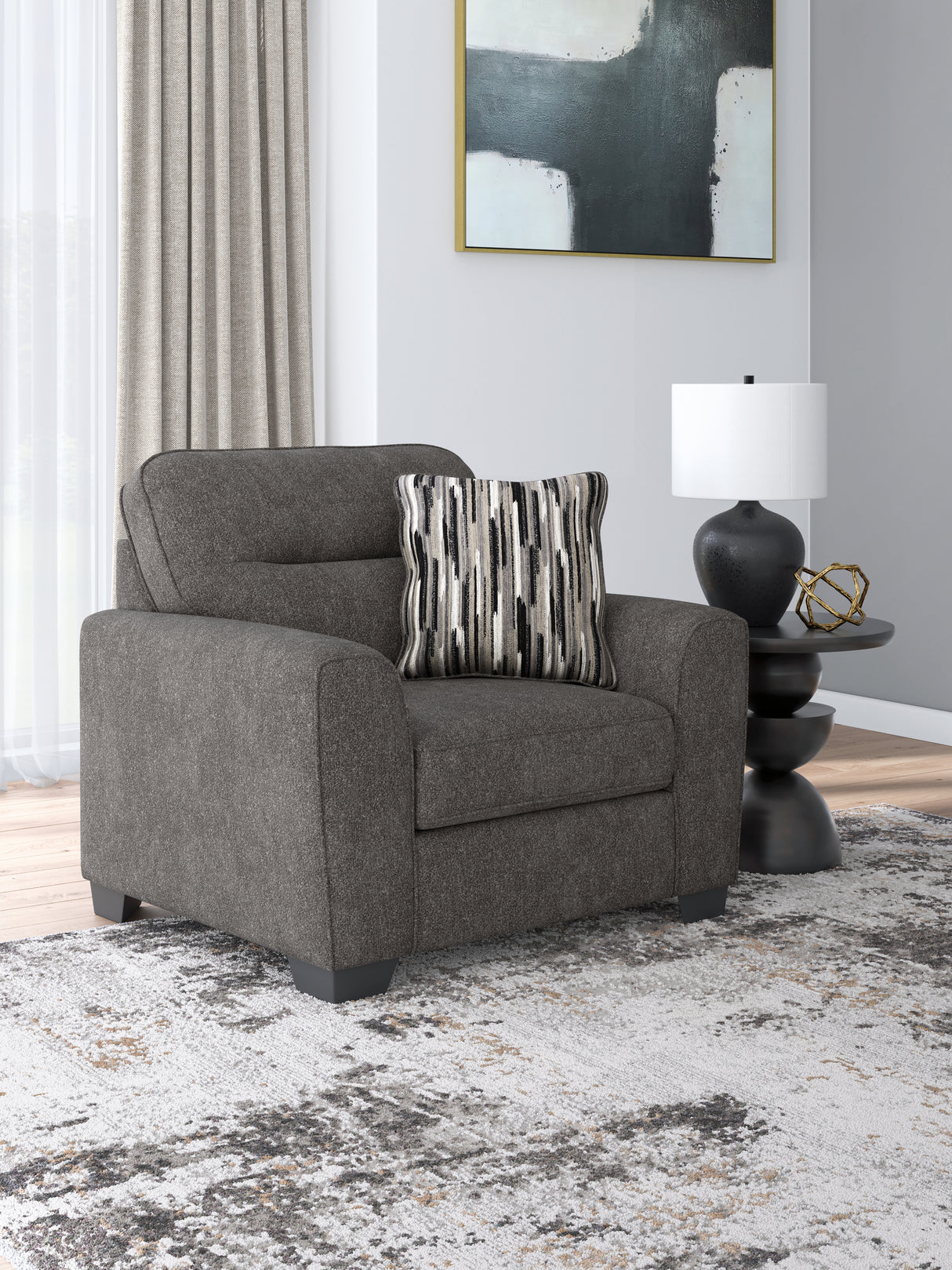 Furniture City - MS - Ashley Furniture - Olten Living Room - Chair and a Half / Graphite - 3130523