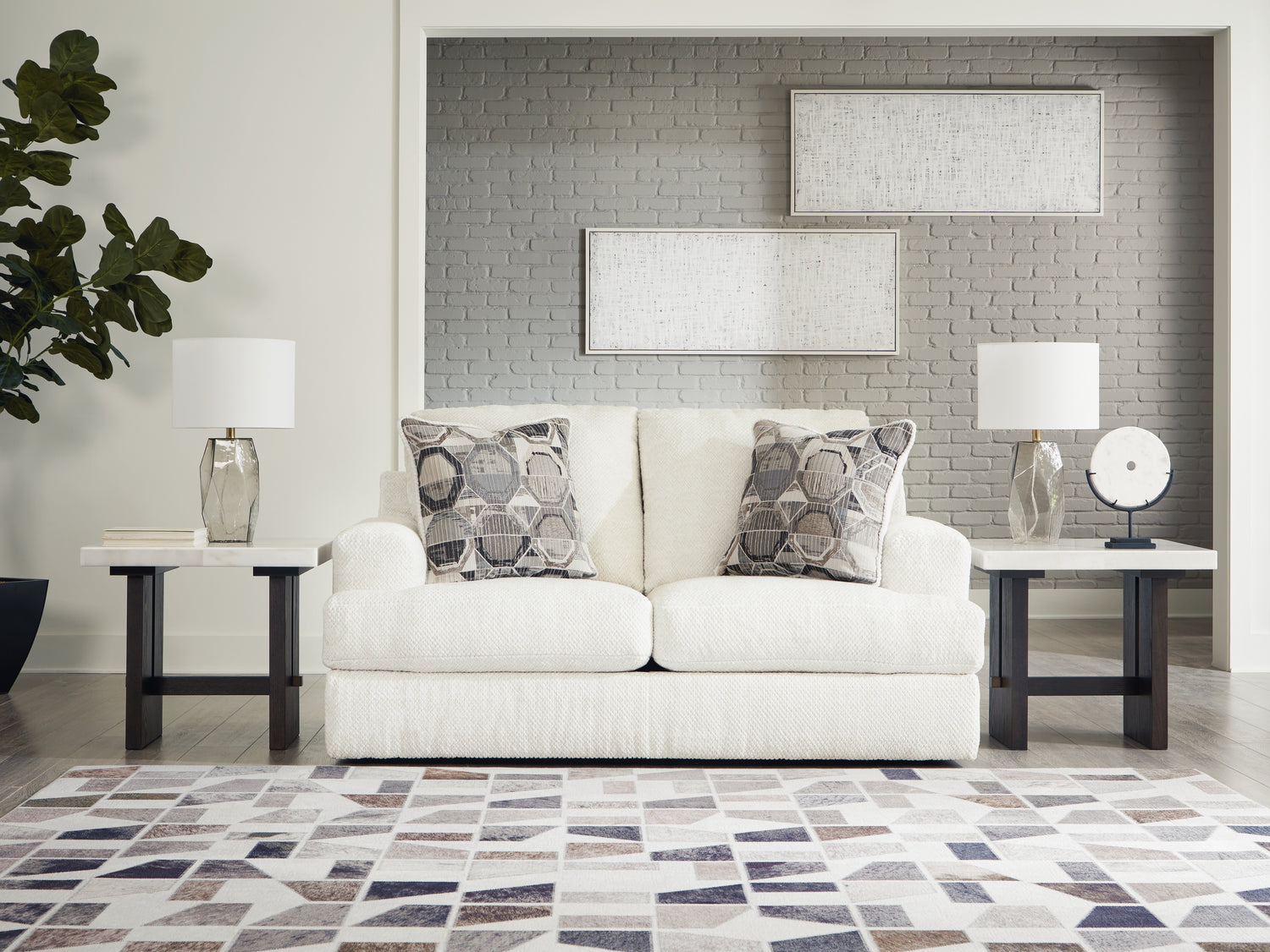 Furniture City - MS - Ashley Furniture - Karinne Living Room - Loveseat / Linen - 3140335