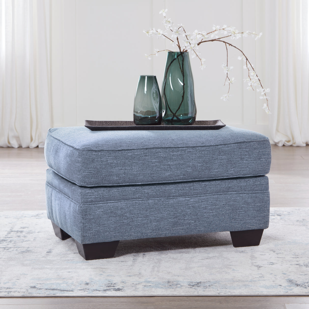Furniture City - MS - Ashley Furniture - Carissa Manor Living Room - Ottoman / Denim - 3260414