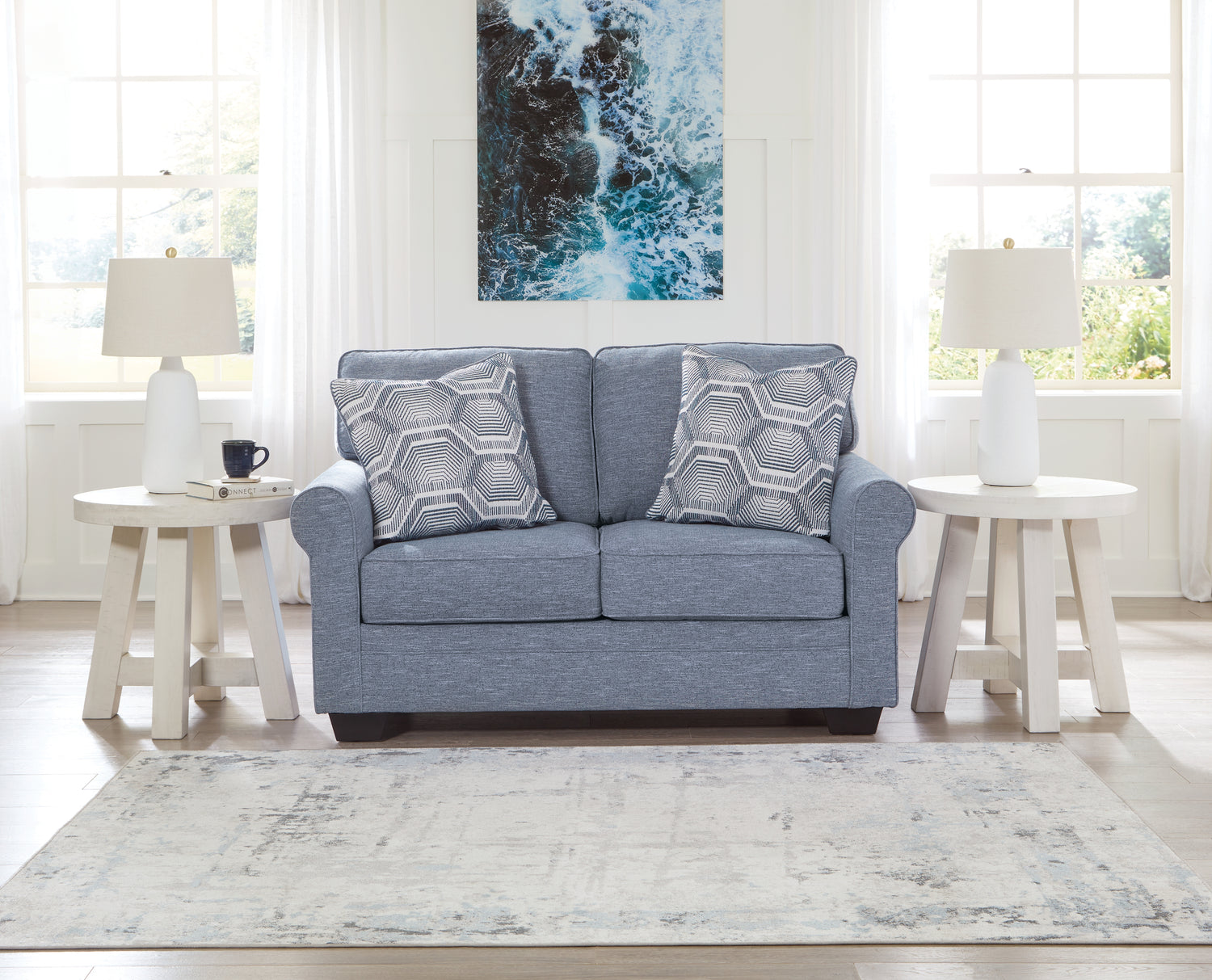 Furniture City - MS - Ashley Furniture - Carissa Manor Living Room - Loveseat / Denim - 3260435