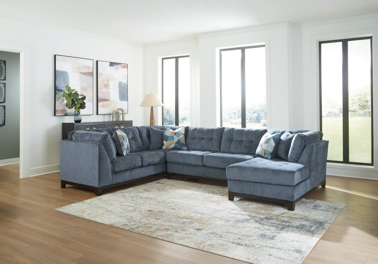 Furniture City - MS - Ashley Furniture - Maxon Place Sectional - 3-Piece Sectional with Chaise / Navy - 33003S2