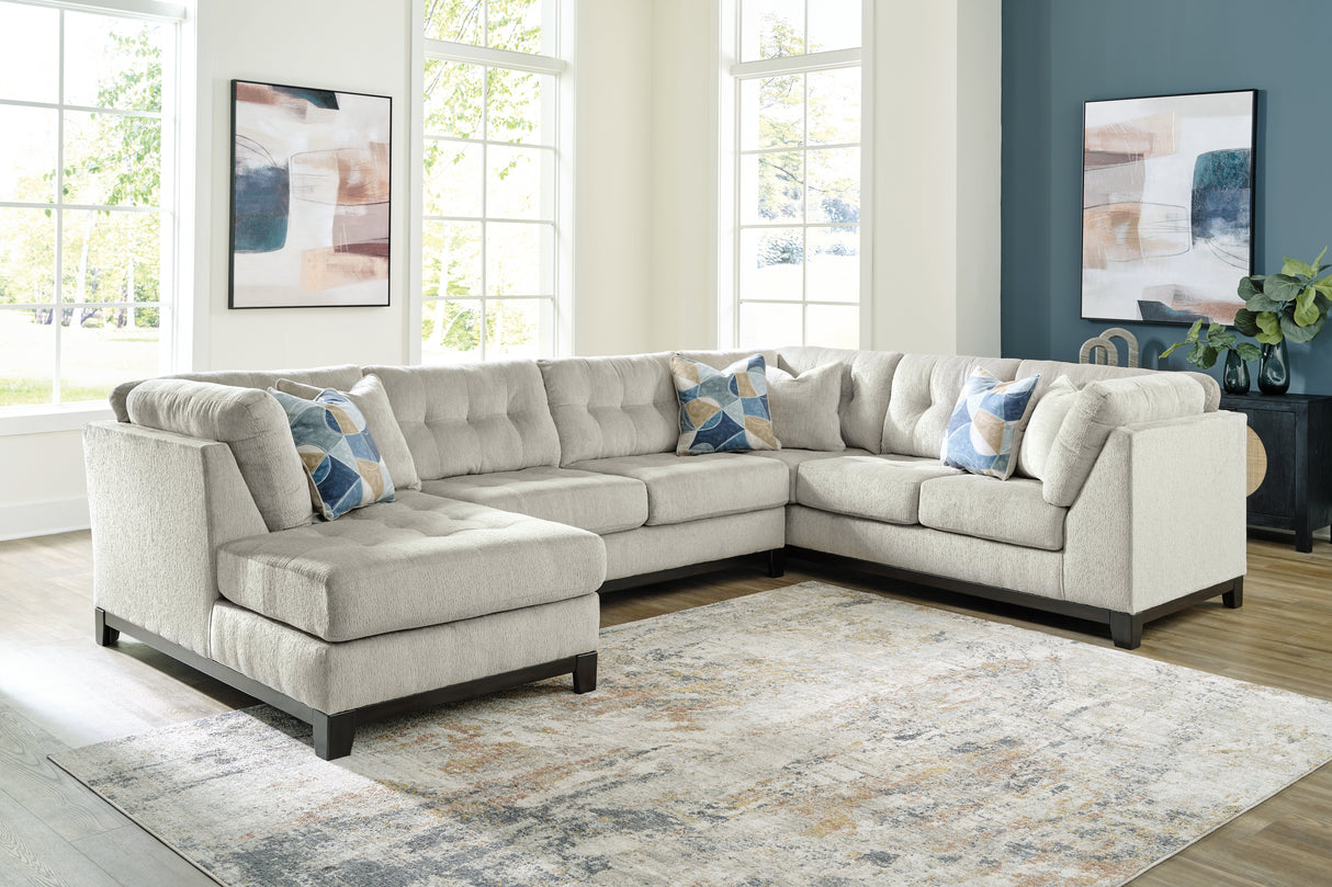 Furniture City - MS - Ashley Furniture - Maxon Place Sectional - RAF 3-Piece Sectional with Chaise / Stone - 33004S1