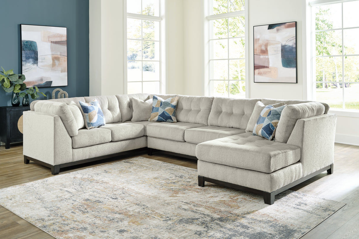 Furniture City - MS - Ashley Furniture - Maxon Place Sectional - 3-Piece Sectional with Chaise / Stone - 33004S2