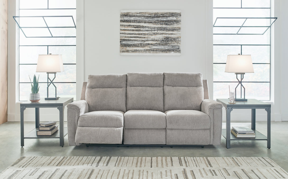 Furniture City - MS - Ashley Furniture - Barnsana Living Room - Reclining Power Sofa / Ash - 3320187
