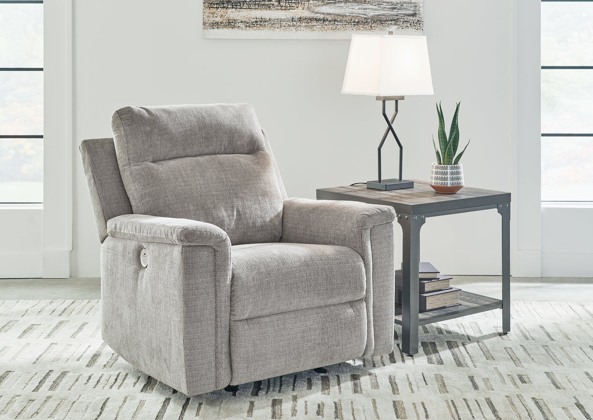 Furniture City - MS - Ashley Furniture - Barnsana Living Room - Power Rocker Recliner / Ash - 3320198