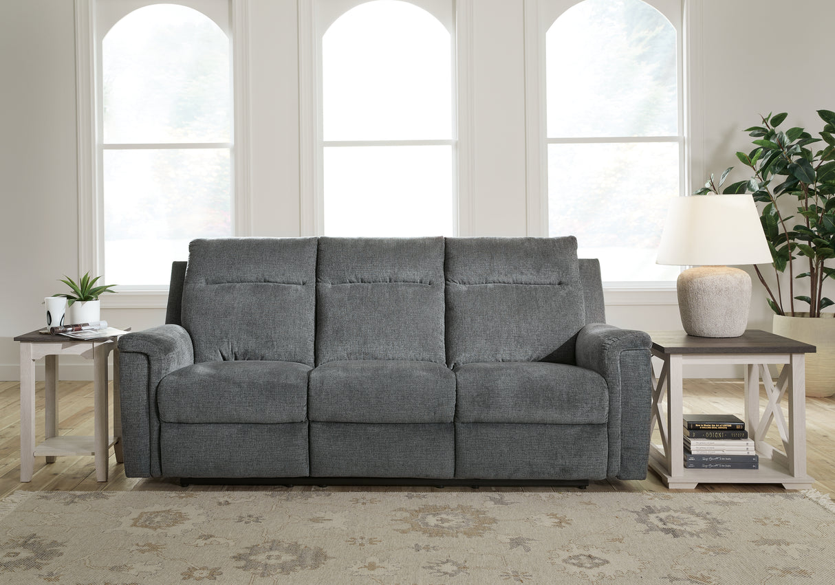 Furniture City - MS - Ashley Furniture - Barnsana Living Room - Reclining Power Sofa / Gravel - 3320287