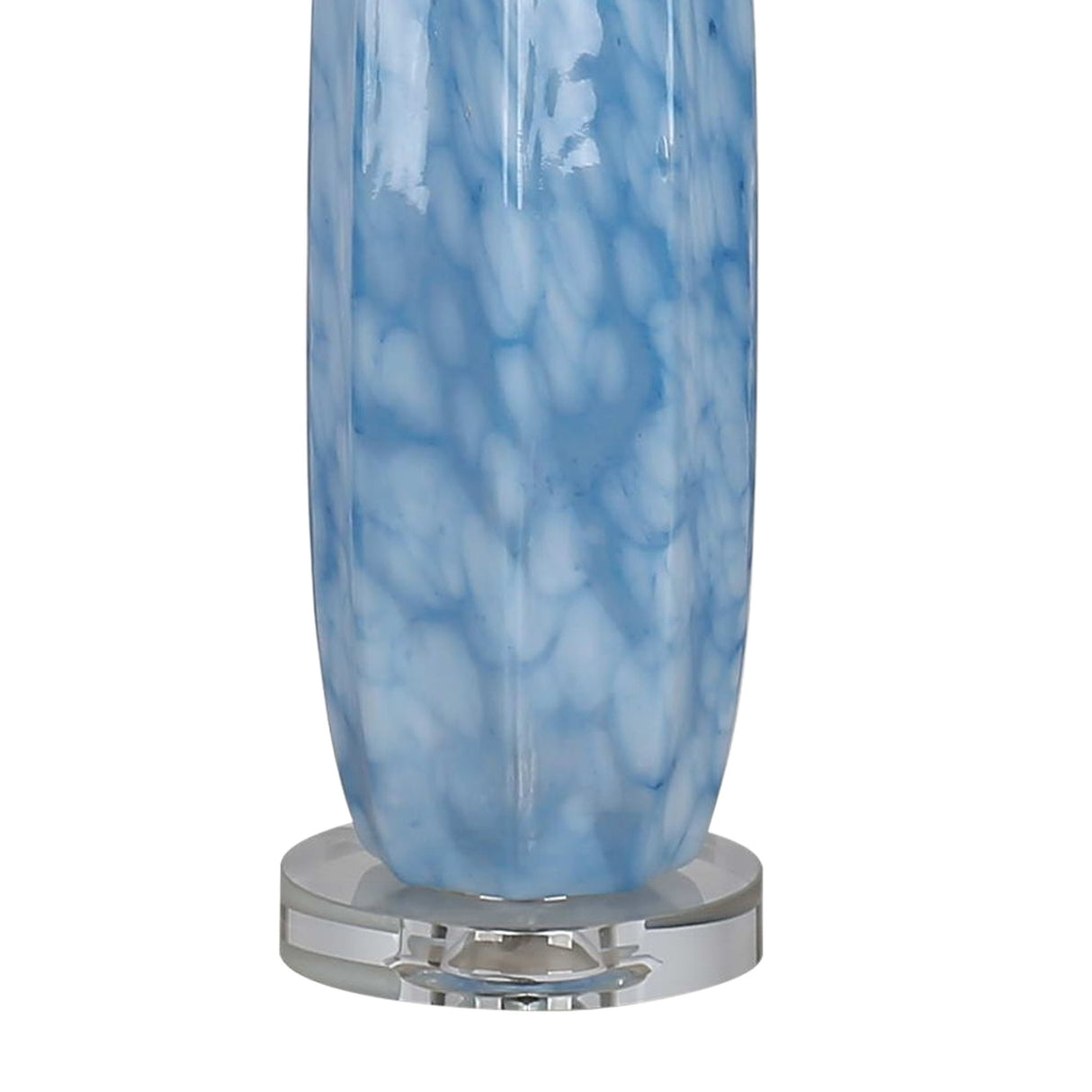 "Azure Display" Art Glass Table Lamp (Set of 2) - Blue Art Glass / Clear Crystal / Soft Gold