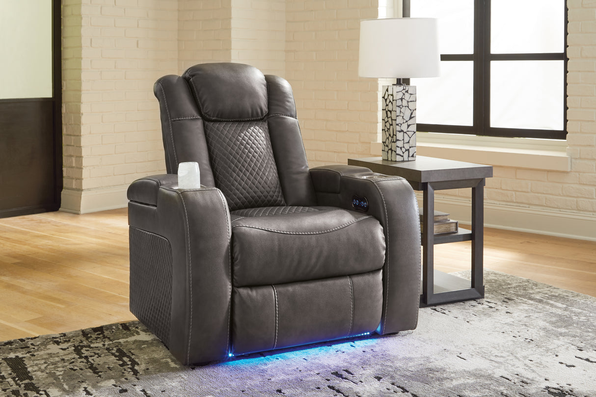 Furniture City - MS - Ashley Furniture - Fyne-Dyme Living Room - PWR Recliner/ADJ Headrest / Shadow - 3660213