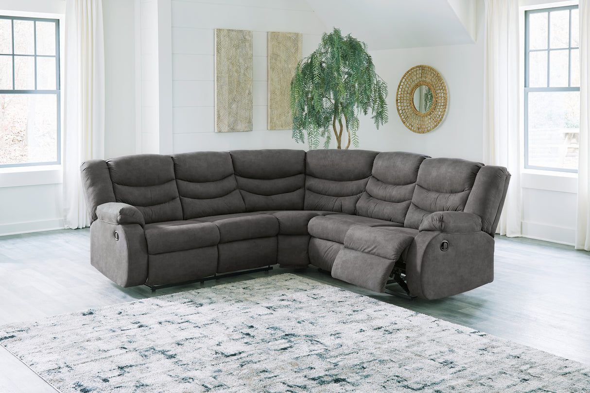 Furniture City - MS - Ashley Furniture - Partymate Sectional - 2-Piece Reclining Sectional / Brindle - 36902S2