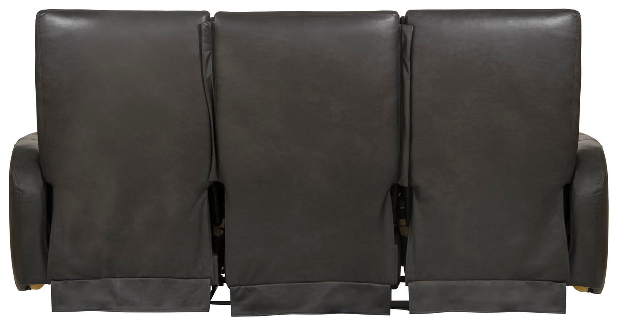 Bosa - Leather Power Reclining Sofa - Charcoal