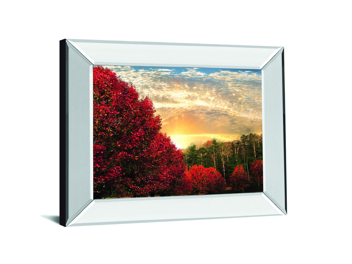 Crimson Tress By Celebrate Life Gallery - Mirror Framed Print Wall Art - Red