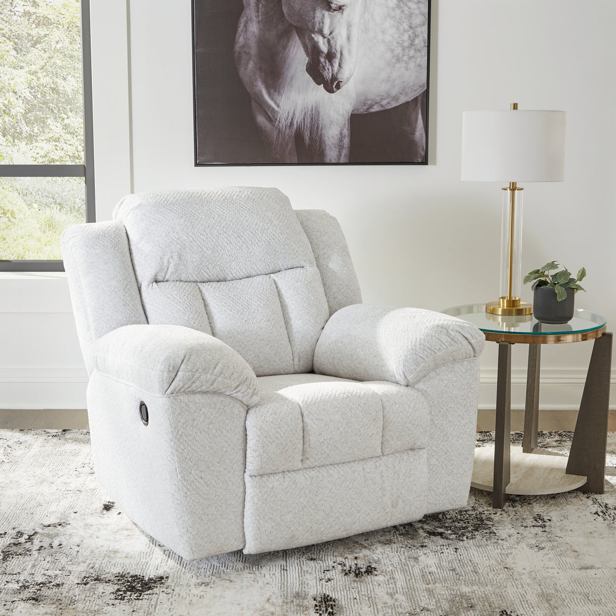 Furniture City - MS - Ashley Furniture - Frohn Living Room - Rocker Recliner / Snow - 3740525