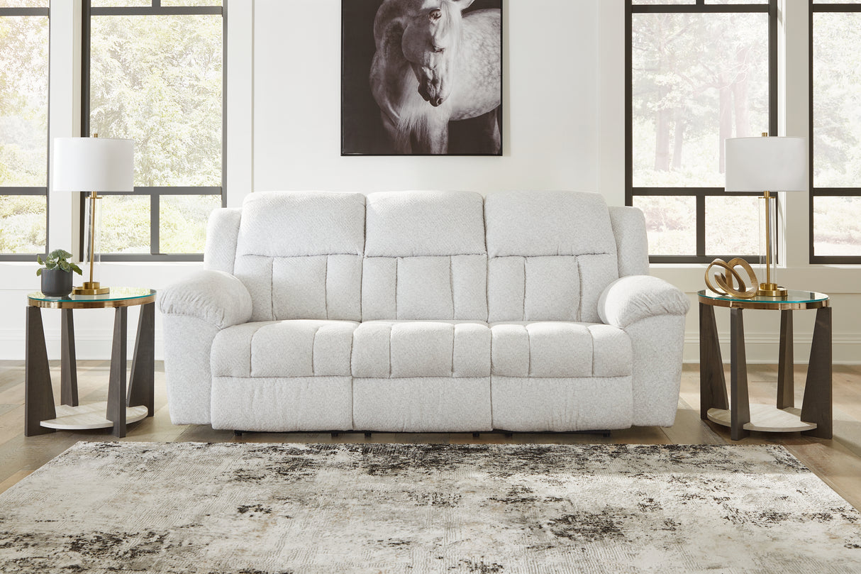 Furniture City - MS - Ashley Furniture - Frohn Living Room - Reclining Sofa / Snow - 3740588
