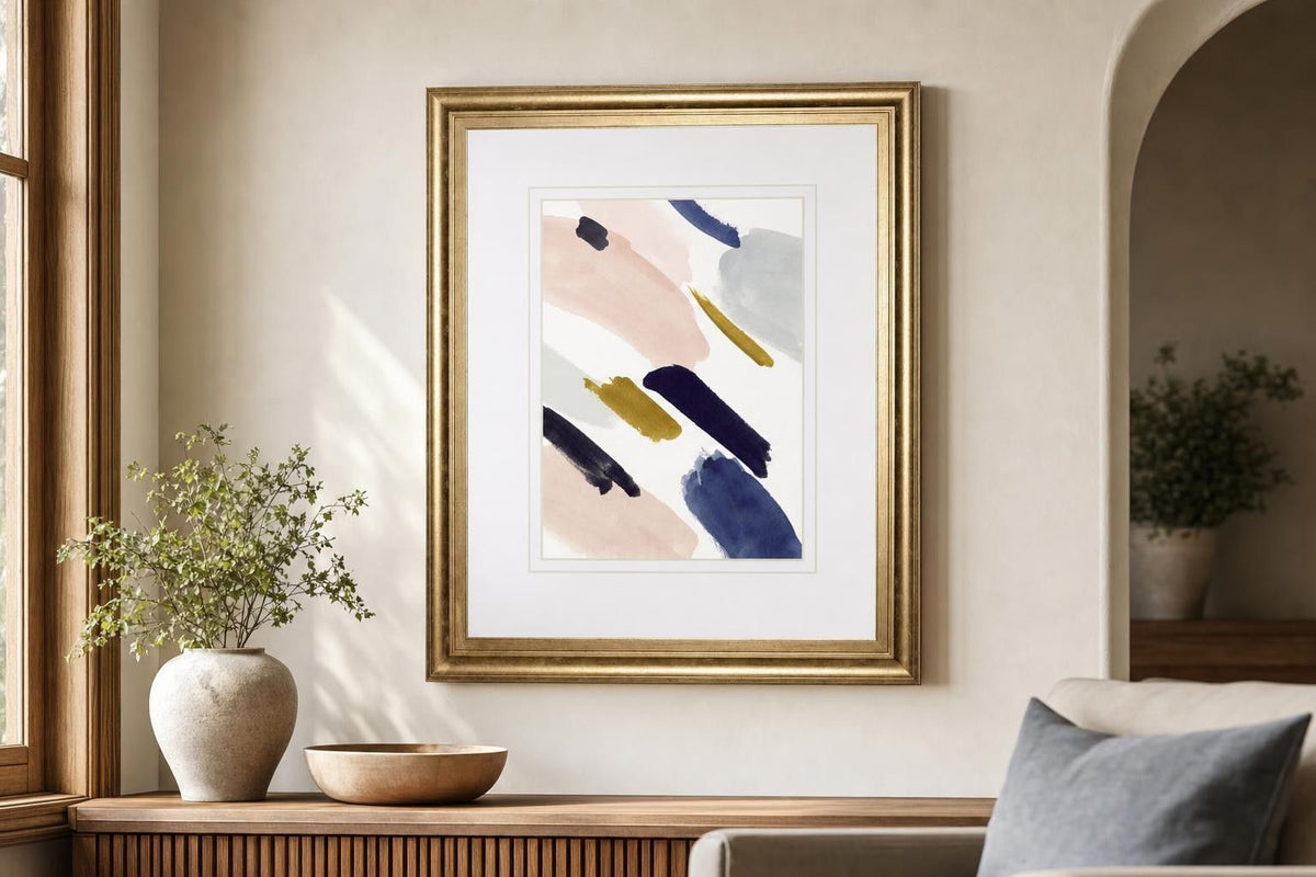 34x40 Brushmarks I By Victoria Borges - Beige