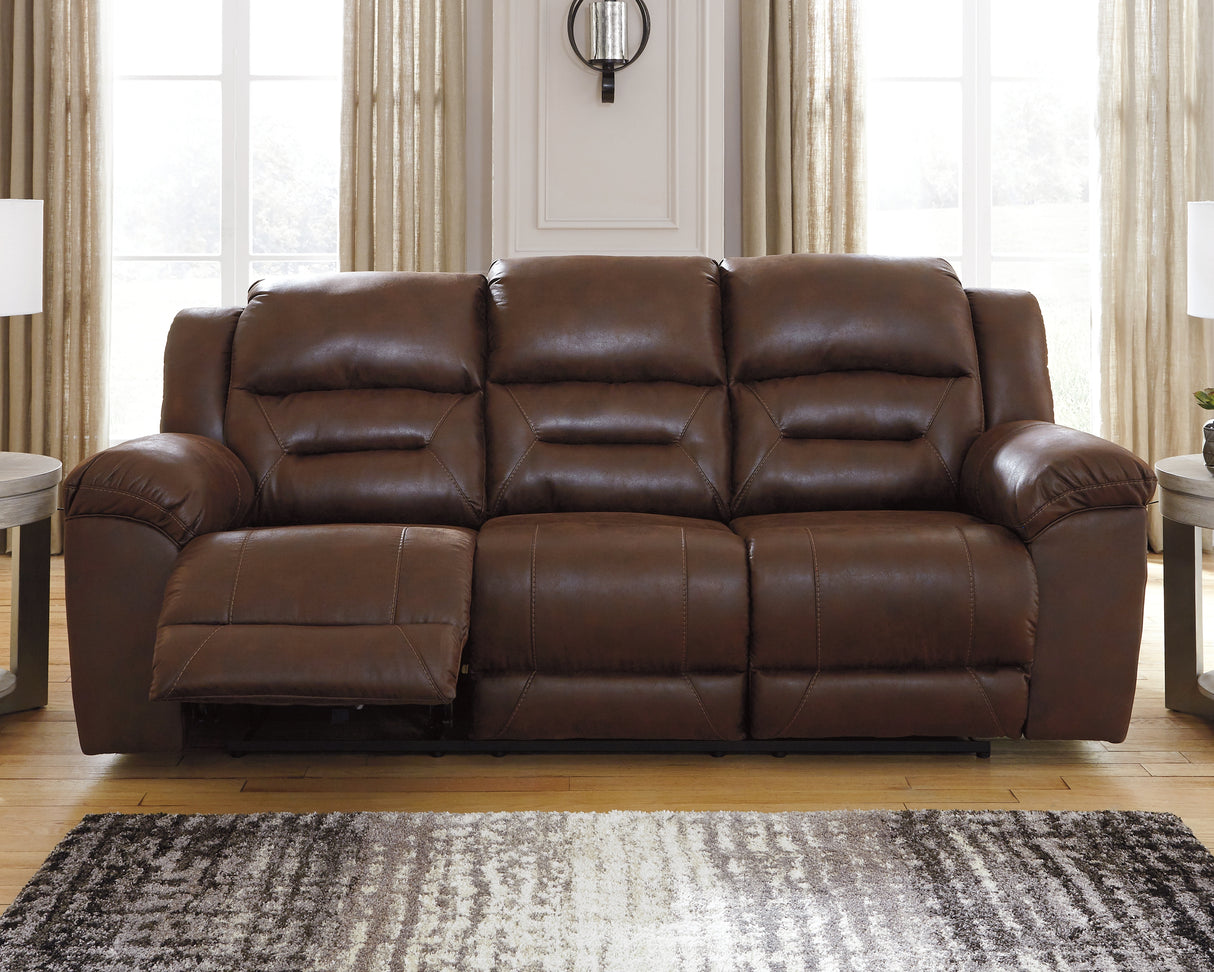 Furniture City - MS - Ashley Furniture - Stoneland Living Room - Reclining Power Sofa / Chocolate - 3990487