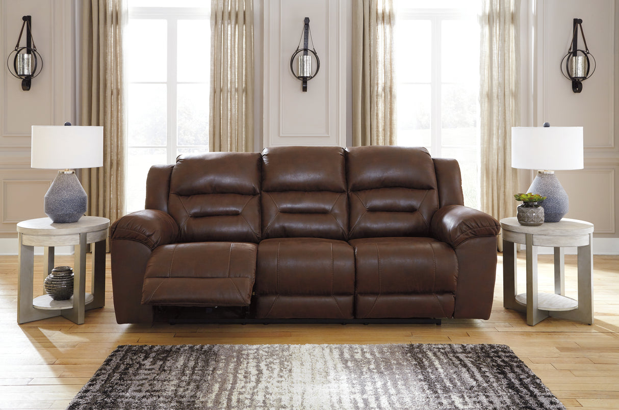 Furniture City - MS - Ashley Furniture - Stoneland Living Room - Reclining Sofa / Chocolate - 3990488
