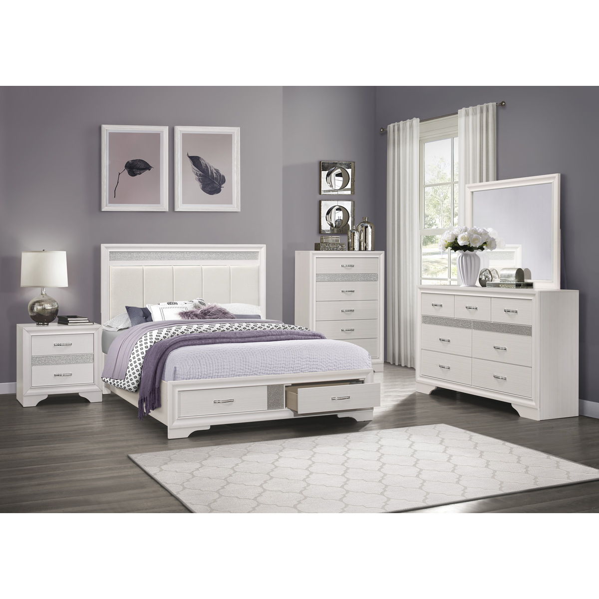 Luster - Platform Bed With Footboard Storage