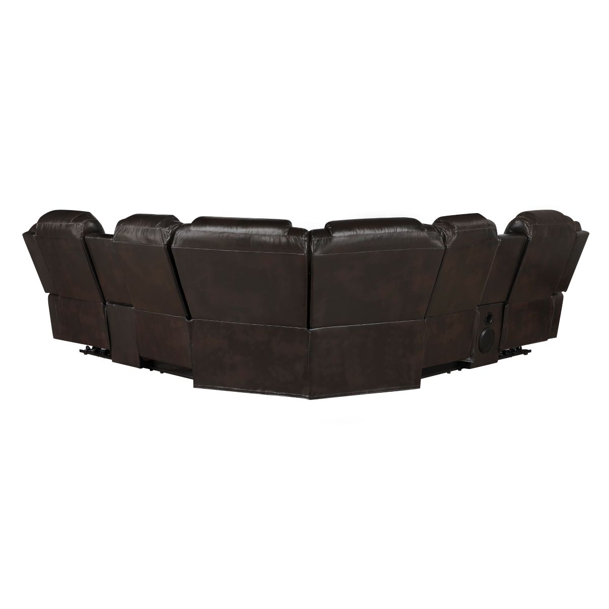 Ramone - 3 Piece Power Reclining Sectional With Consoles, Speakers, Subwoofer And LED Lighting - Brown