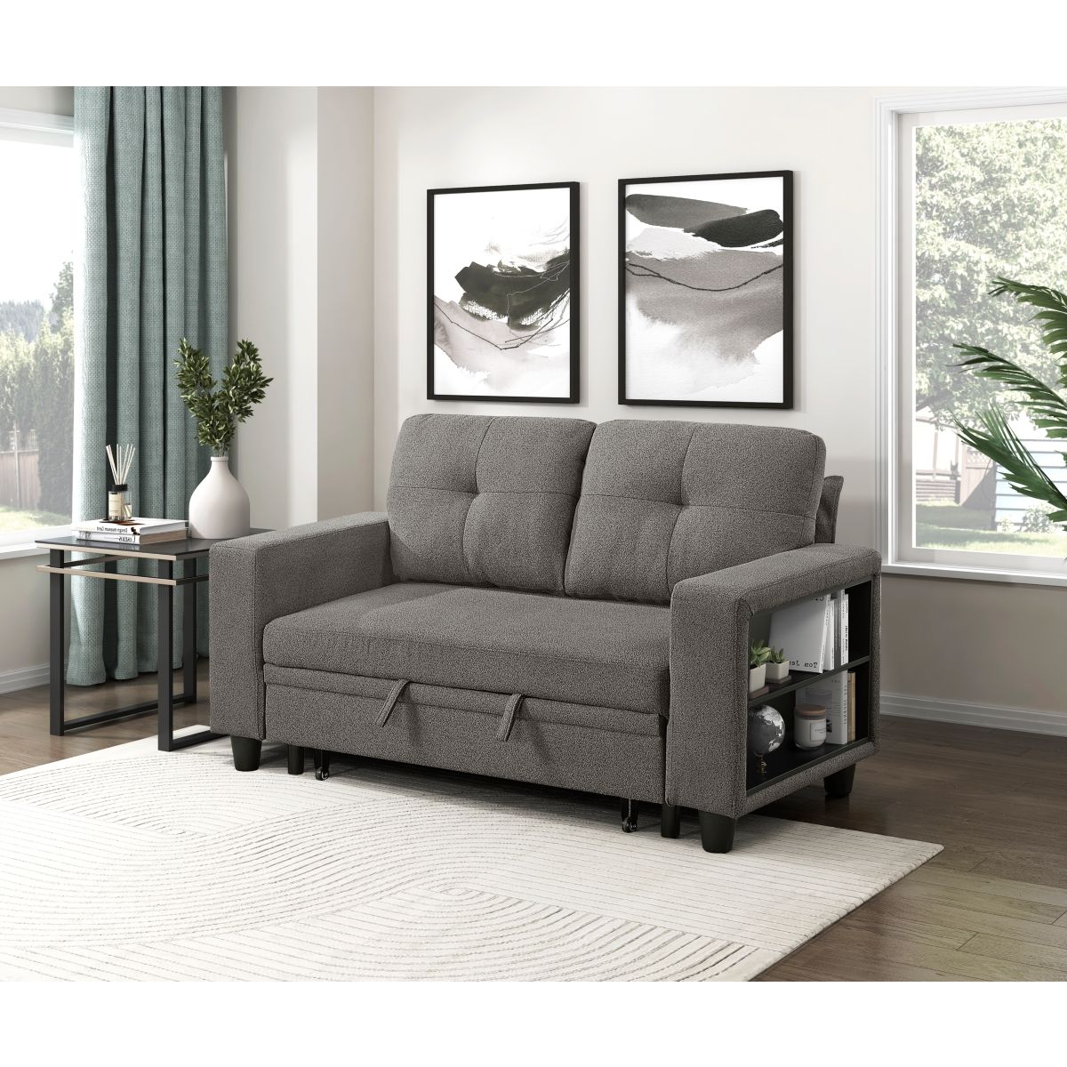 Robinson - Loveseat With Pull-Out Bed, Shelves And Charging Ports