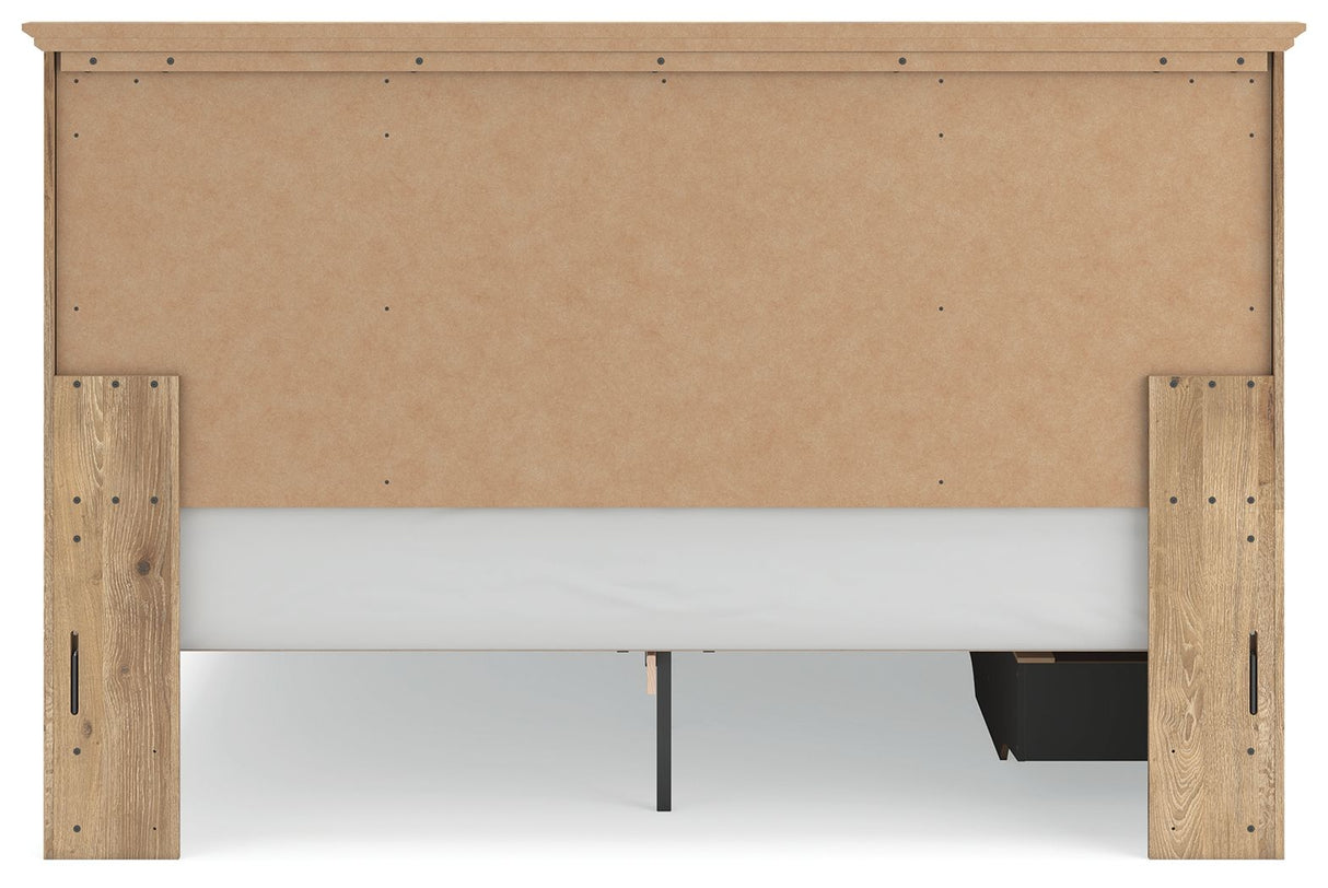 Makidern - Panel Storage Bed With Under Bed Storage Unit