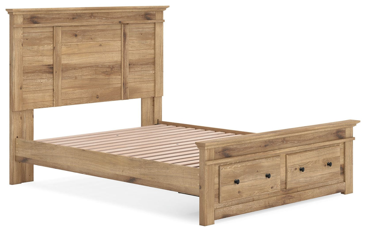 Makidern - Panel Storage Bed With Storage Footboard