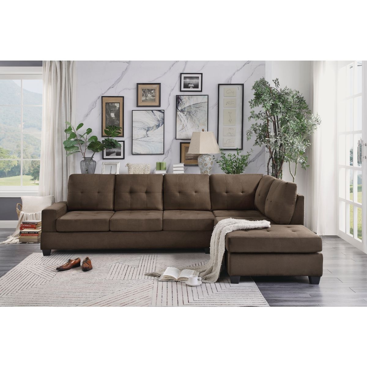 Maston - 2 Piece Reversible Sectional With Drop-Down Cup Holders