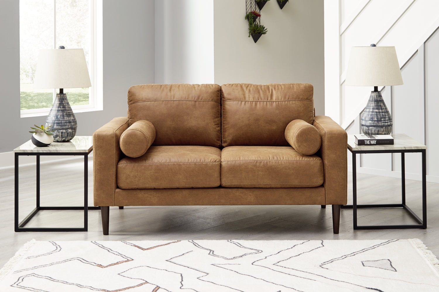 Furniture City - MS - Ashley Furniture - Telora Living Room - Loveseat / Caramel - 4100235