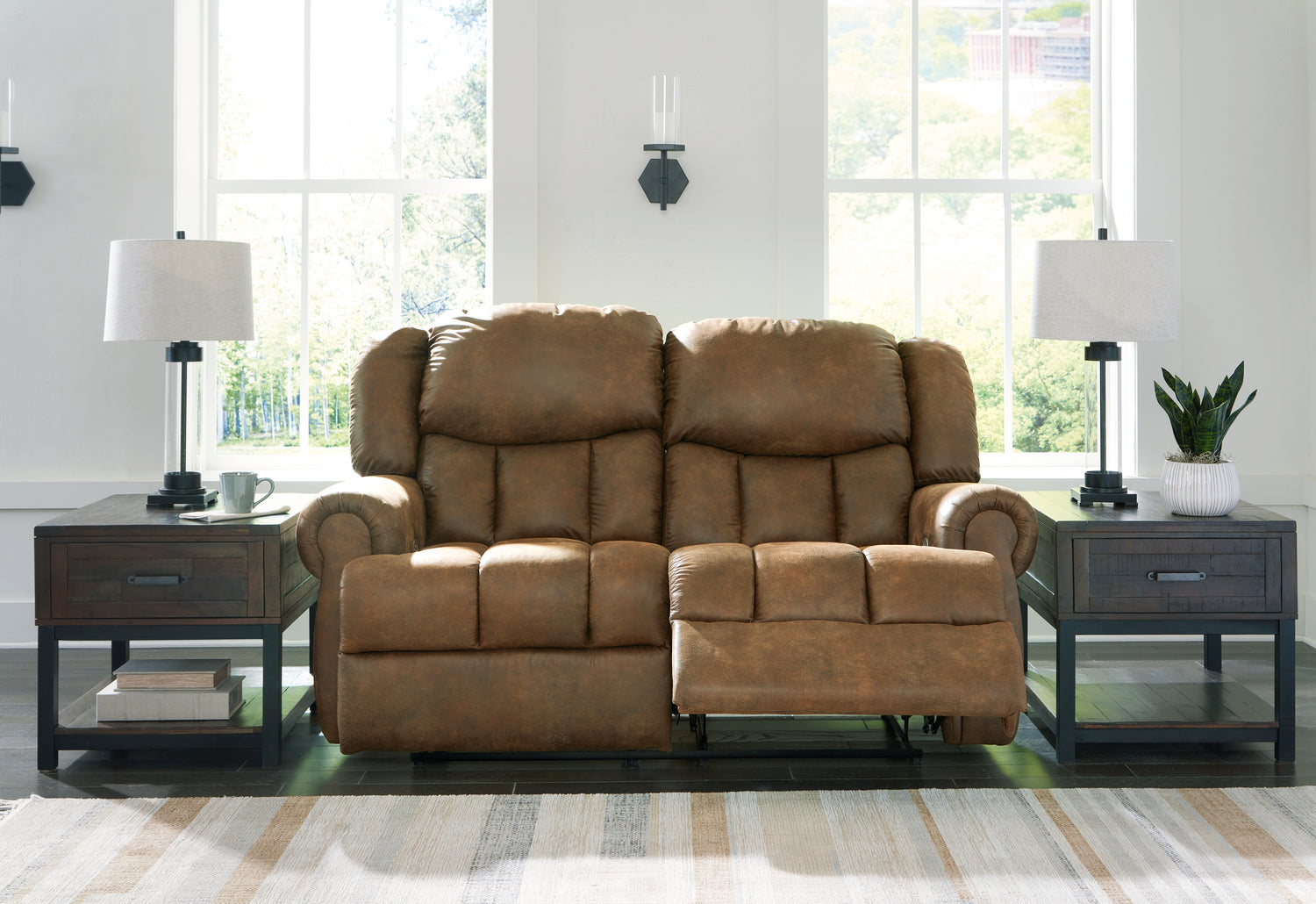 Furniture City - MS - Ashley Furniture - Boothbay Living Room - Reclining Power Loveseat / Auburn - 4470474