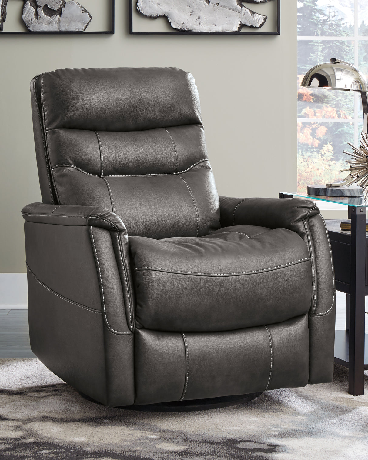 Furniture City - MS - Ashley Furniture - Riptyme Living Room - Swivel Glider Recliner / Quarry - 4640261