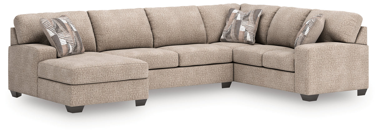 Furniture City - MS - Ashley Furniture - Newellen Sectional - RAF 3-Piece Sectional with Chaise / Hemp - 48404S1