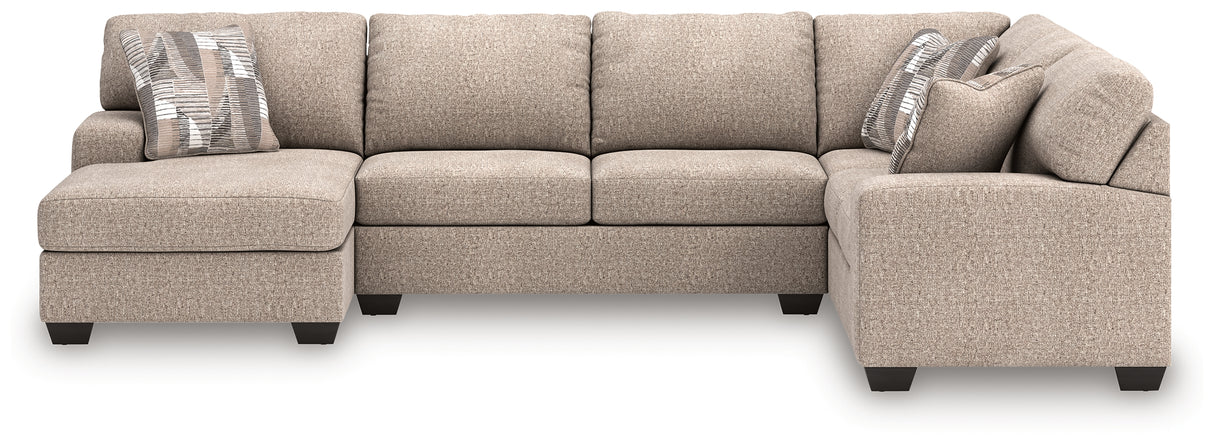 Furniture City - MS - Ashley Furniture - Newellen Sectional - RAF 3-Piece Sleeper Sectional with Chaise / Hemp - 48404S5