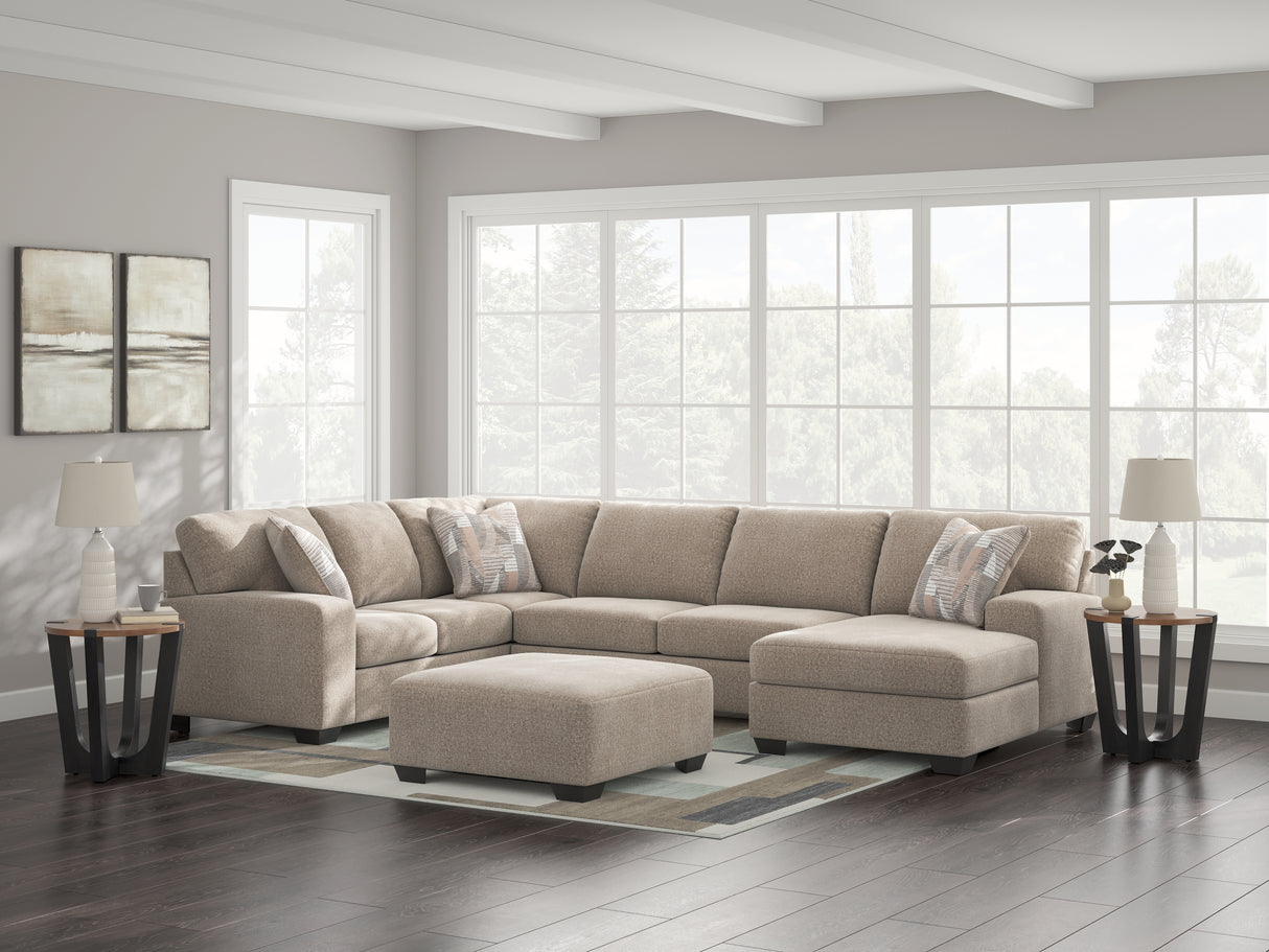 Furniture City - MS - Ashley Furniture - Newellen Sectional - LAF 3-Piece Sectional with Chaise / Hemp - 48404S2
