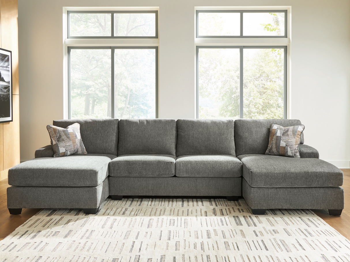 Furniture City - MS - Ashley Furniture - Revenna Sectional - RAF 3-Piece Sectional with Double Chaise / Greystone - PC48405S3