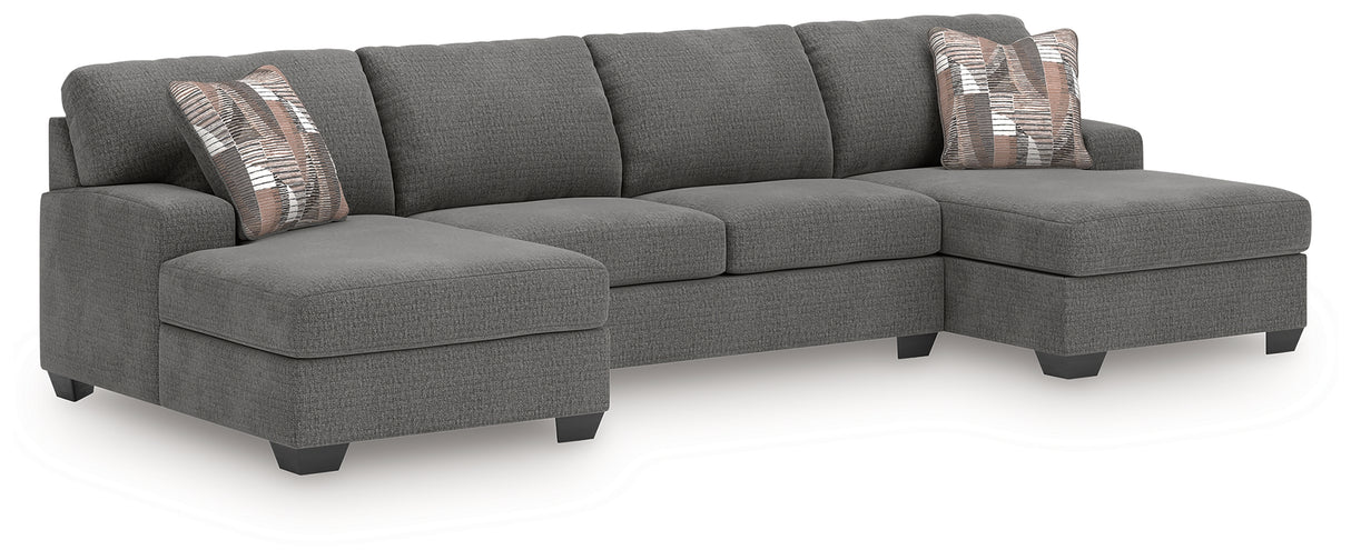 Furniture City - MS - Ashley Furniture - Newellen Sectional - RAF 3-Piece Sectional with Double Chaise / Hemp - 48404S3