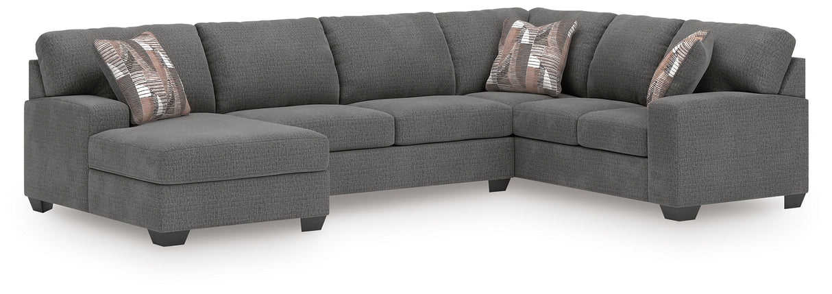 Furniture City - MS - Ashley Furniture - Newellen Sectional - RAF 3-Piece Sectional with Chaise / Greystone - 48405S1
