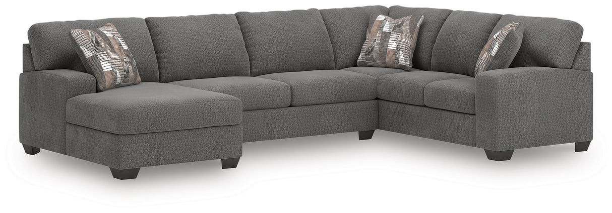 Furniture City - MS - Ashley Furniture - Newellen Sectional - RAF 3-Piece Sleeper Sectional with Chaise / Greystone - 48405S5