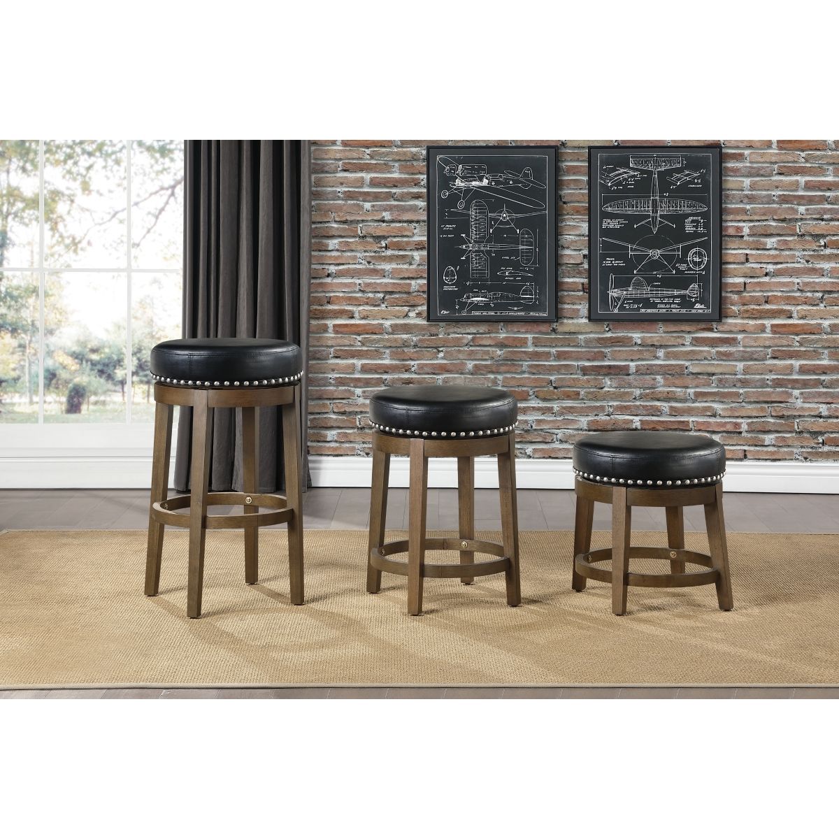 Westby - Round Swivel Stool (Set of 2)