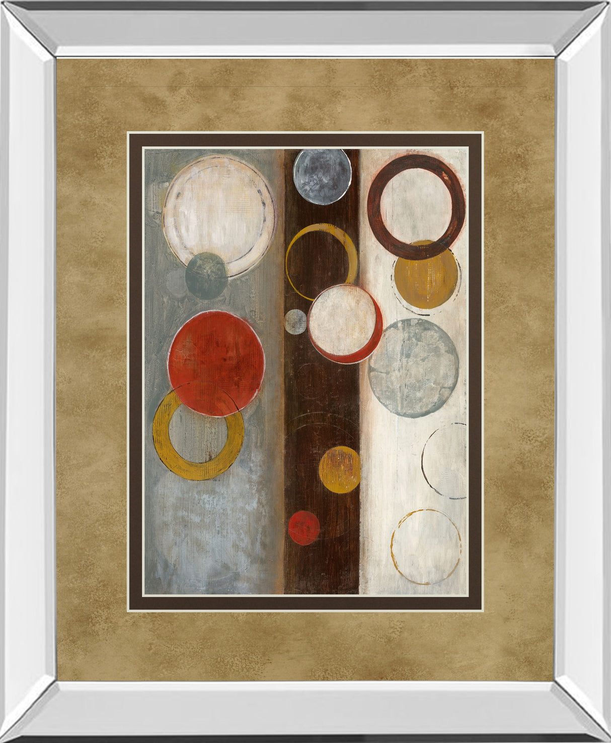 Crescent Moon I By Tava Studio - Mirror Framed Print Wall Art - Beige