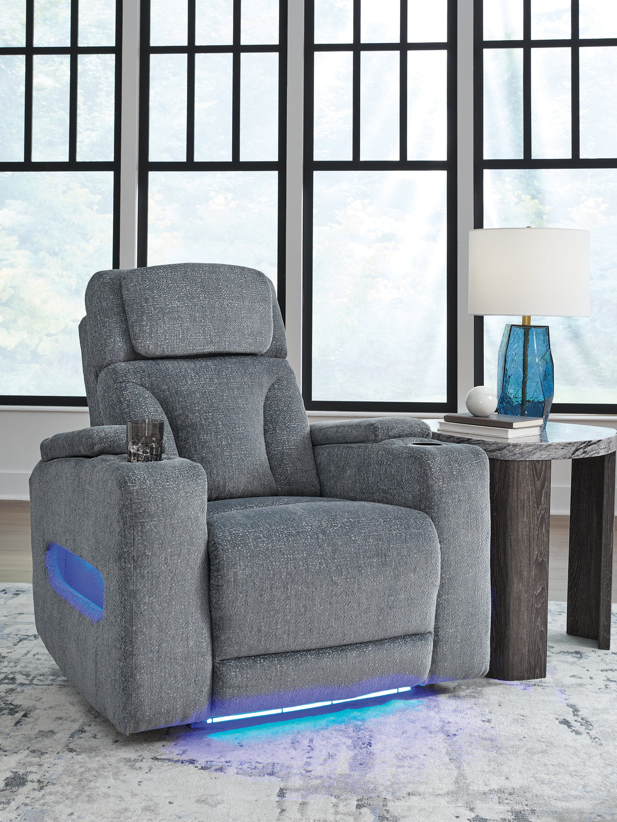 Furniture City - MS - Ashley Furniture - Studio Cave Living Room - PWR Recliner/ADJ Headrest / Steel - PC4980213