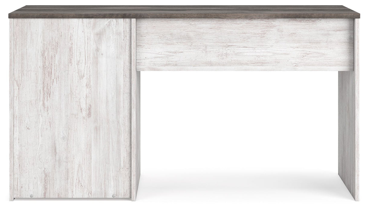 Shawburn - Home Office Desk - White / Dark Charcoal Gray