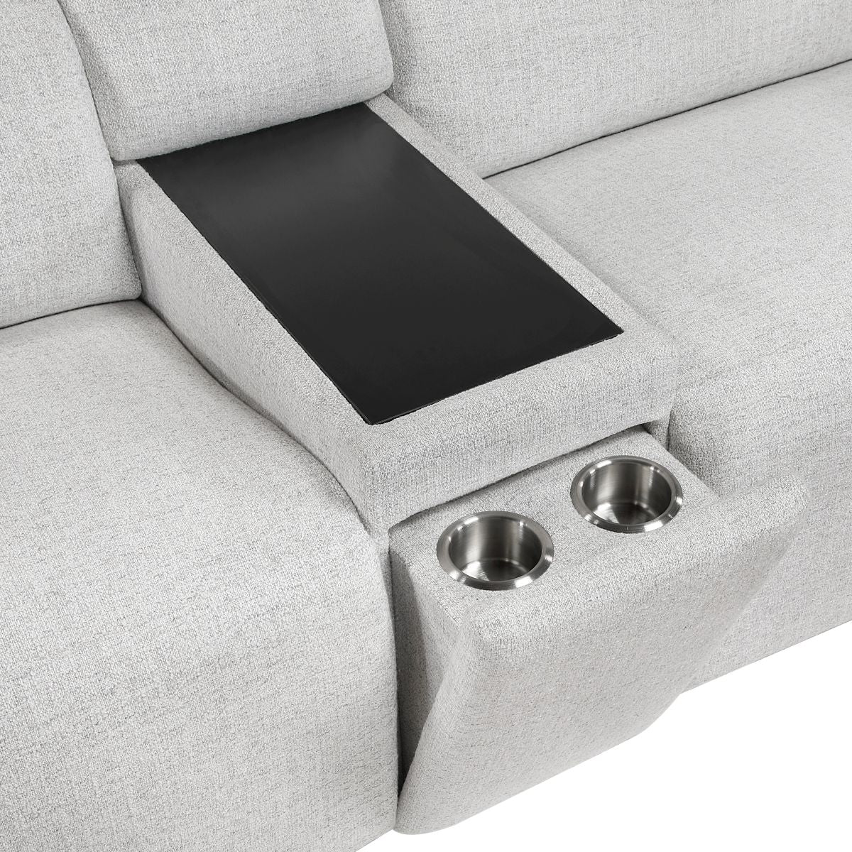 McPherson - Power Double Reclining Loveseat With Center Console And Power Headrests, Charging Ports - Cloud