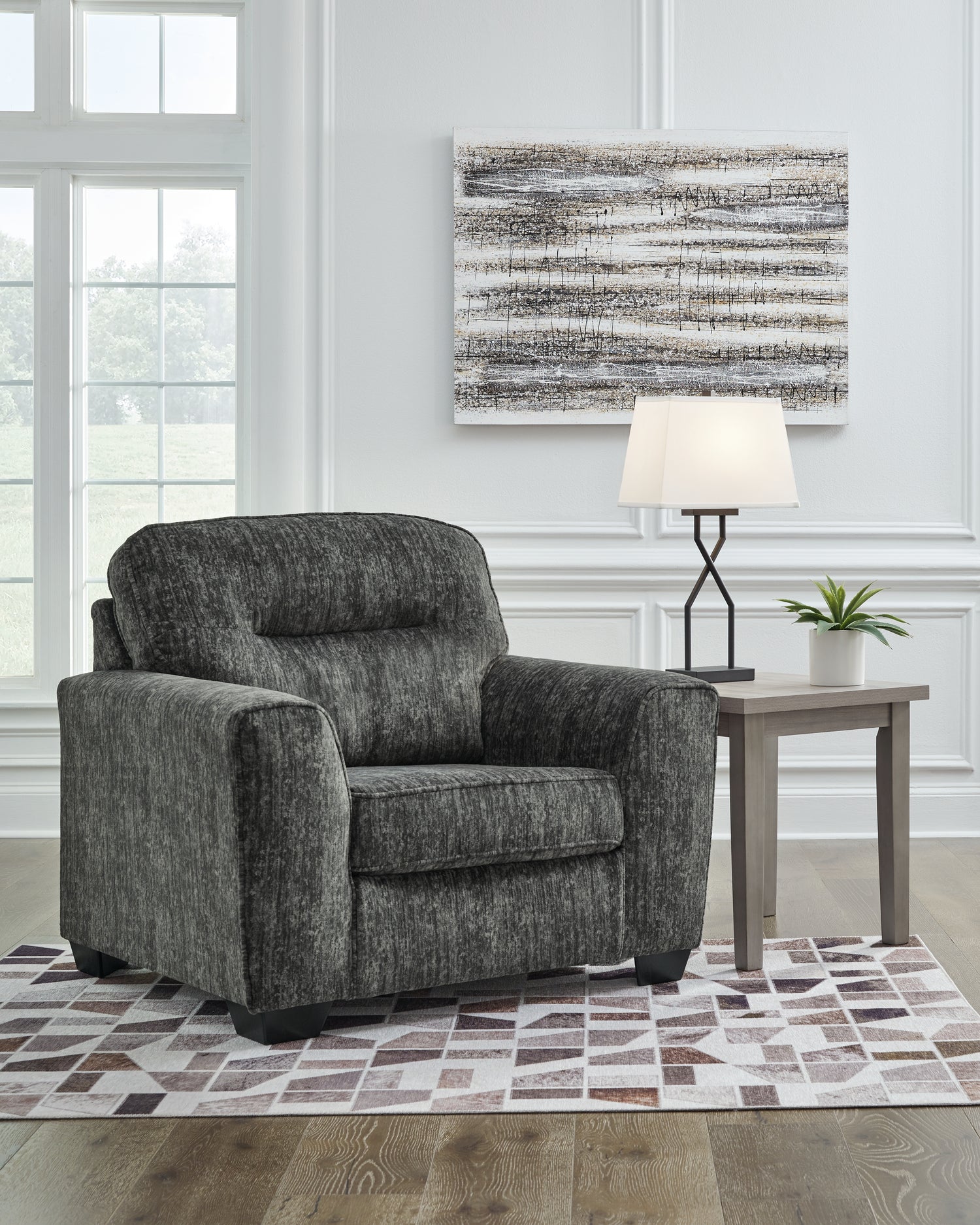 Furniture City - MS - Ashley Furniture - Lonoke Living Room - Chair and a Half / Gunmetal - 5050423