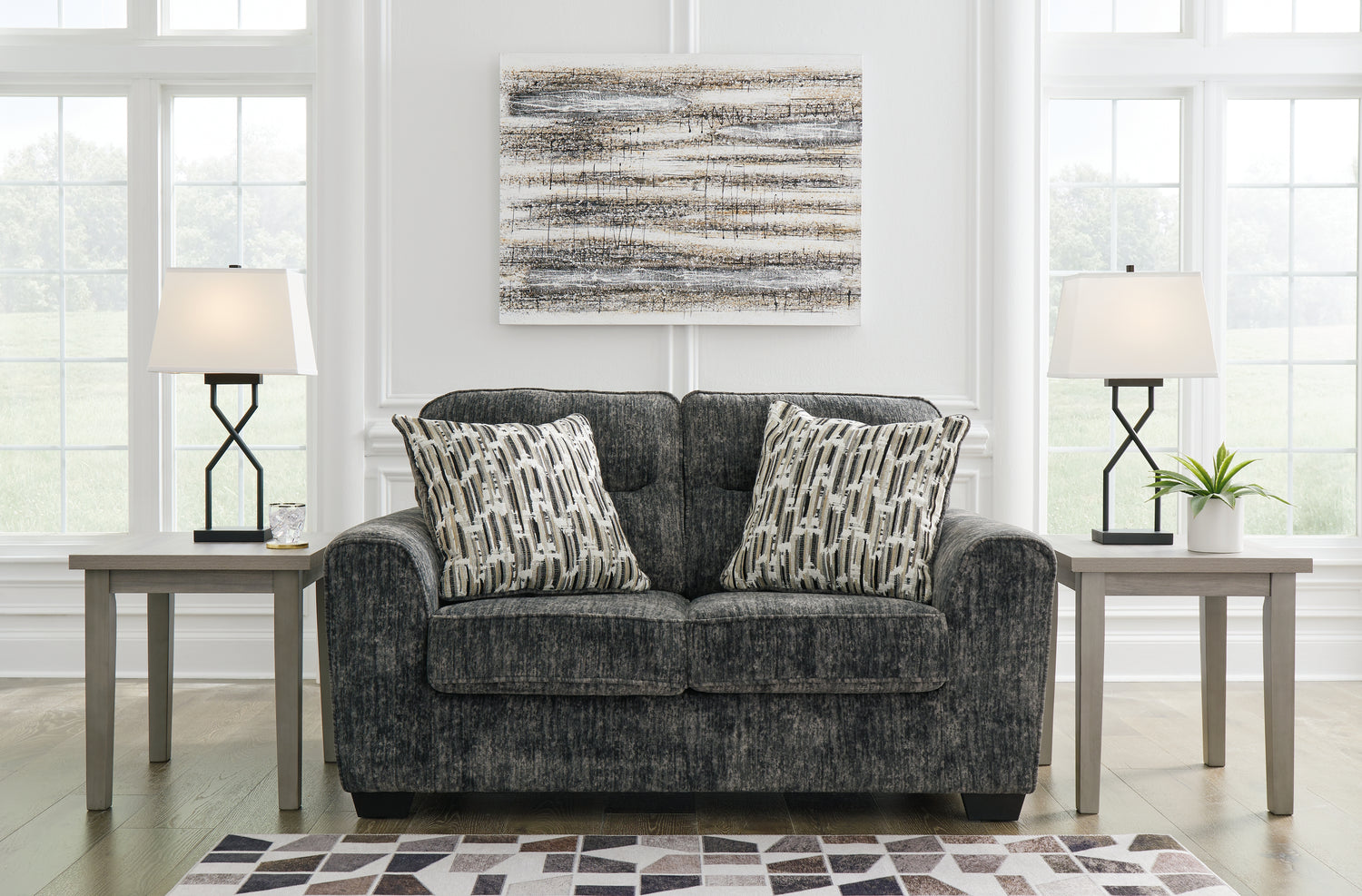 Furniture City - MS - Ashley Furniture - Lonoke Living Room - Chair and a Half / Gunmetal - 5050423