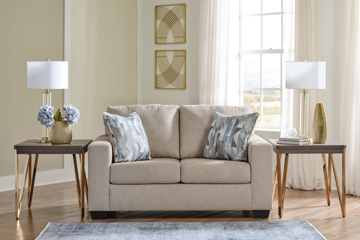 Furniture City - MS - Ashley Furniture - Deltona Living Room - Loveseat / Parchment - 5120435