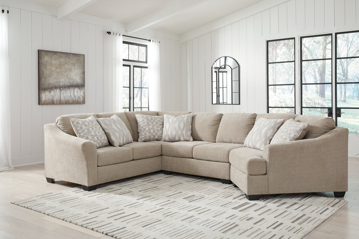 Furniture City - MS - Ashley Furniture - Brogan Bay Sectional - LAF 3-Piece Sectional with Cuddler / Cork - 52705S1