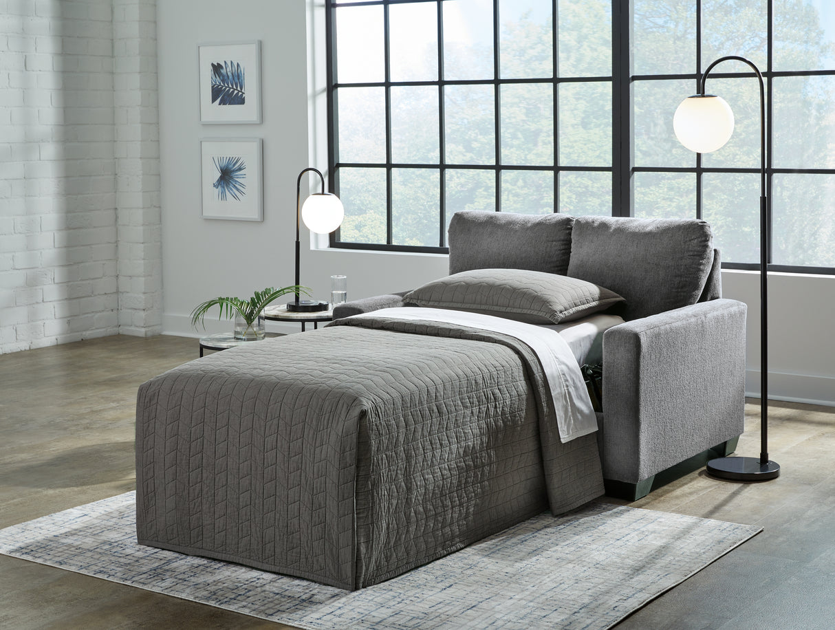 Furniture City - MS - Ashley Furniture - Rannis Living Room - Twin Sofa Sleeper / Pewter - 5360237