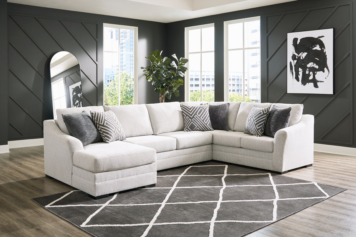 Furniture City - MS - Ashley Furniture - Koralynn Sectional - RAF 3-Piece Sectional with Chaise / Stone - 54102S1