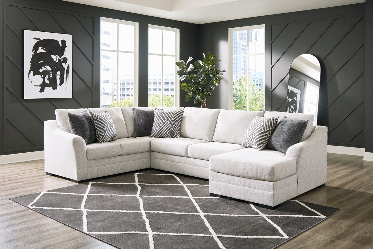 Furniture City - MS - Ashley Furniture - Koralynn Sectional - RAF 3-Piece Sectional with Chaise / Stone - 54102S1