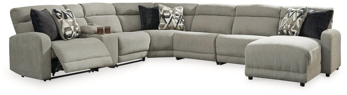 Furniture City - MS - Ashley Furniture - Colleyville Sectional - 7-Piece Power Reclining Sectional with Chaise / Stone - 54405S32