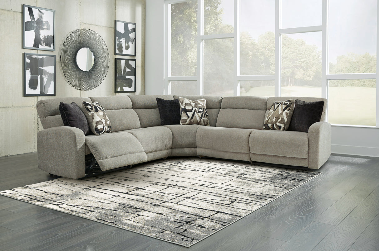 Furniture City - MS - Ashley Furniture - Colleyville Sectional - 7-Piece Power Reclining Sectional with Chaise / Stone - 54405S32